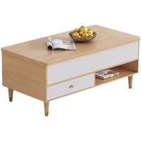 Table basse relevable et table à manger : 2 en 1, pliable multifonctionnelle, style nordique, rangement pour petits espaces, minimaliste