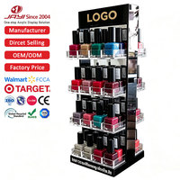 Présentoir de vernis à ongles en acrylique sur mesure, mural, rotatif, autoportant, avec étagères et vitrine
