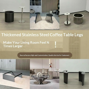 Base <span class=keywords><strong>per</strong></span> Tavolino da Caffè in Acciaio Inox di Lusso, Supporto Personalizzato <span class=keywords><strong>per</strong></span> Tavolino Laterale - Product Image 4