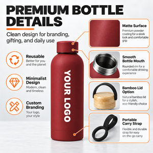 Botellas Deportivas de Metal Reutilizables con Logotipo Personalizado, Botellas de Agua con Aislamiento al Vacío de Acero Inoxidable, Termos para Beber - Product Image 3