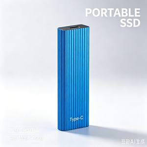 SSD Eksternal Aluminium Alloy USB 3.2 Gen 2 SATA 3.0 1TB 600MB/s Nirkabel Putih/Hitam/Biru/Merah Grosir untuk Gaming - Product Image 3
