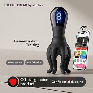 Allenatore di sensibilità per il glande Octopus per <span class=keywords><strong>uomo</strong></span>, massaggiatore elettrico riscaldato per il pene, dispositivo per ritardare l'eiaculazione, colore blu discreto - Product Image 5