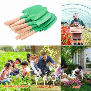 Pelle à sable miniature portable en métal avec logo personnalisé et manche en bois, outil de jardinage et de plage pour ameublir la terre, planter et creuser - Product Image 4
