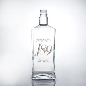 Матовая бутиковая Прозрачная Круглая пустая кремневая Текила spirit 750 мл прозрачная бутылка для джина водки и ликера