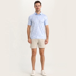 फ़ैक्टरी कस्टम ओम odm couflage कपड़े 4 तरह से पॉलिएस्टर आकस्मिक बुनाई 3 डी मुद्रित स्टैंड कॉलर पोलो शर्ट - Product Image 4