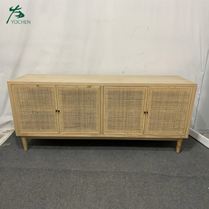 natural rattan furniture living room cabinet long fresh rattan TV cabinet