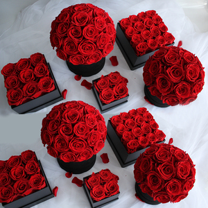 Wholesale Forever Rose Flower Box Christmas Decorations Indoor Preserved Stabilized Roses Valentine Rose Box