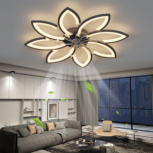 Lampadario Moderno Minimalista con Ventilatore da Soffitto e Luce <span class=keywords><strong>LED</strong></span> con Telecomando per Sala da Pranzo e Camera da Letto - Product Image 2