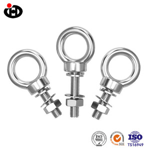 Ensemble de boulons à œil en acier inoxydable 304, finition unie, grade A2/A4, avec <span class=keywords><strong>anneau</strong></span>, <span class=keywords><strong>tige</strong></span> traversante, filetage standard - Product Image 2
