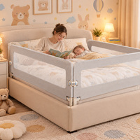 Barrière de lit pliable et portable OEM, cadre métallique facile à installer, tissu en Oxford doux, barrière anti-chute certifiée CE pour tout-petits
