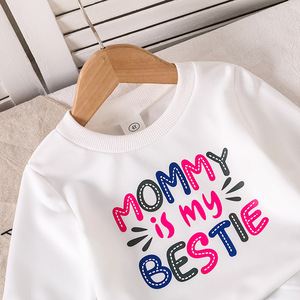 Set Moda 2 Pezzi per <span class=keywords><strong>Bambina</strong></span>: <span class=keywords><strong>Felpa</strong></span> <span class=keywords><strong>Bianca</strong></span> con Scritta + Gonna Plissettata Blu Navy - Product Image 3
