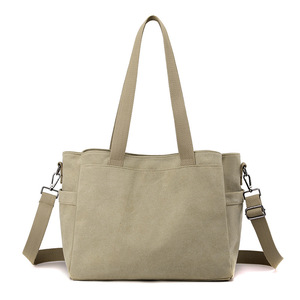 Simple Handheld One Shoulder Women's <b>Bag</b> New <b>Canvas</b> <b>Bag</b> <b>Large</b> Capacity Fashion Versatile Casual Tote <b>Bag</b> - Product Image 2