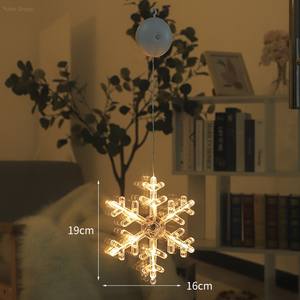 Guirnalda de Luces Decorativas de PVC con Diseño de Reno Navideño, Papá Noel y Copos de Nieve para Jardín - Product Image 5