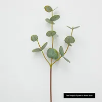 Rangkaian Bunga Eucalyptus Sutra Buatan 3 Cabang Baru untuk Dekorasi Rumah, Hotel, Pernikahan, Tanaman Hijau Segar