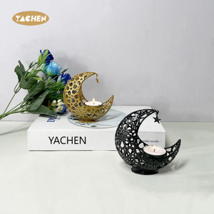 Yachen tempat lilin <span class=keywords><strong>Ramadan</strong></span>, pemegang cahaya teh bulan dudukan lilin bulan dekorasi Lebaran dekorasi meja <span class=keywords><strong>Ramadan</strong></span> 2025 - Product Image 3