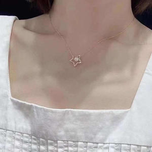 Pendentif en argent S925, accessoire DIY, support vide pour collier étoile avec perles rondes de 7-8 mm, colliers pendentifs tendance 30654 - Product Image 4