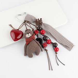 Miu série mignon dessin animé tissu porte-clés Ins Style ours grenouille voiture sac pendentif créatif personnalité accessoires - Product Image 6