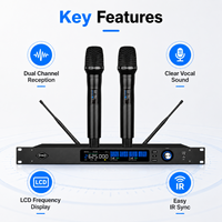 Système de microphone sans fil portable à double canal SPQ2-S, microphone sans fil UHF True Diversity pour spectacle sur scène