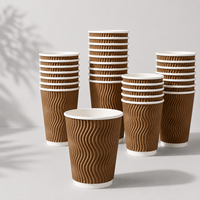 Offre Spéciale – Gobelets en Carton Ondulé Personnalisables avec Logo – Écologiques, Épais et Jetables – Supports pour Café, Jus et Boissons Chaudes ou Froides