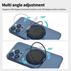 Soporte de anillo magnético de fibra de aramida con soporte de dedo de rotación 360 Empuñadura de teléfono Compatible con teléfonos inteligentes iPhone y Samsung - Product Image 4
