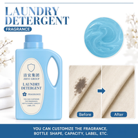 Lessive en poudre et liquide en gros, capsules de lessive en verre bleu ciel carré, produits de nettoyage parfumés