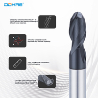 Solution d'usinage durable et efficace DOHRE fraise en bout en acier au tungstène fraise à nez sphérique CNC de haute précision pour le travail des métaux