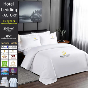 Suministros para Hoteles, Juego de Ropa de Cama de Hotel de Cinco Estrellas, 300 Hilos, <span class=keywords><strong>Lujo</strong></span>, Blanco, 100% Algodón Puro, Sábanas y <span class=keywords><strong>Fundas</strong></span> de Edredón, Juego de 4 Piezas - Product Image 1