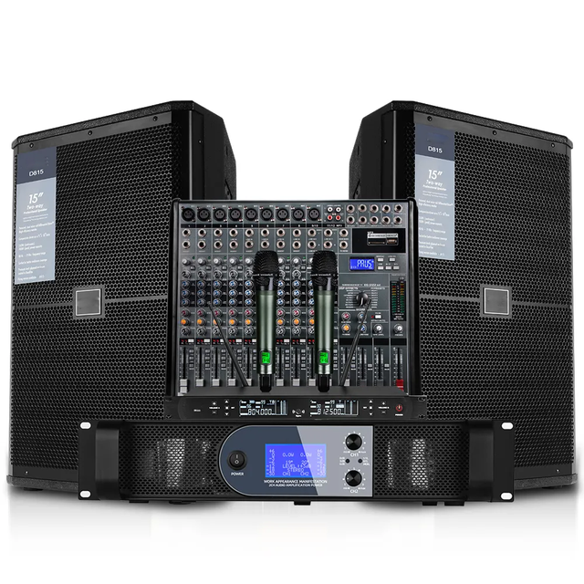 D815 Professional Audio Sound Equipment 15-inch Speakers With Audio Mixer/handle Mic for Concert Wedding Outdoor Church
