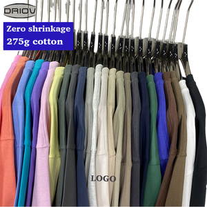 เสื้อยืดคอตตอน 100% แบบวินเทจถักนิตติ้ง ซักแล้ว ไม่หด 275 กรัม รุ่นซัมเมอร์ใหม่ ปี 2024 ระบายอากาศได้ดี ป้องกันรอยยับ พิมพ์ลายโลโก้ตามสั่งด้วยเทคนิค DTG - Product Image 1