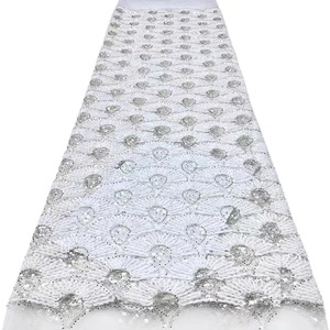 <span class=keywords><strong>Tela</strong></span> de <span class=keywords><strong>Tul</strong></span> Francés de Alta Calidad, Transpirable, Bordada, con Lentejuelas, para Vestidos de Novia y Fiesta - Product Image 5