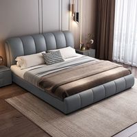 Lit de Luxe Moderne Rembourré avec Rangement et Système de Levage Hydraulique, Tête de Lit Rembourrée, Cadre de Lit Double King Size pour Chambre à Coucher