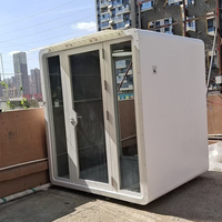 PYinC |   Cabine de réunion insonorisée d'extérieur, cabine insonorisée robuste et durable, cabine de bureau résistante au soleil et à la pluie pour les toits et les cours arrière