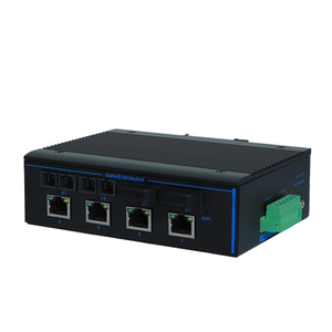 Convertisseur de média Ethernet industriel SFP vers RJ45, 10/100/1000 Mbps, 4 ports réseau, 4 SFP, montage sur rail DIN, transceiver fibre optique POE, vente chaude - Product Image 1