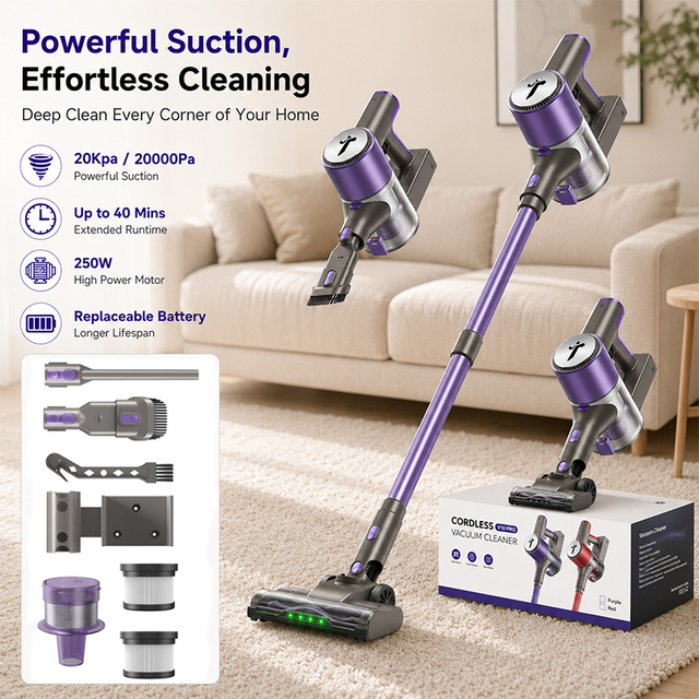Teendow V10 PRO 20000Pa Powerful Wet Dry Stick Vacuum Cleaner Smart Handheld Wireless Cordless Vacuum Cleaner