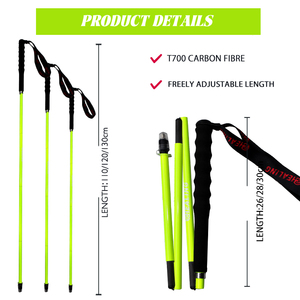 OKHEALINGバックルタイプ折りたたみ式テレスコピックT800炭素繊維ハイキングポール - Product Image 5