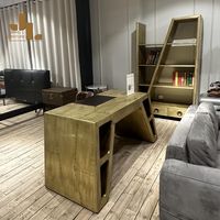 Mobilier de bureau design créatif aile d'aviateur avec cadre en aluminium table de bureau pour avion d'aviation doré