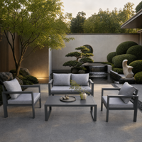 Moderne Outdoor-Möbel Aluminium-Sofa-Set Garten-Terrassen-Sofa KD-Struktur Wetterfeste Sektionalmöbel für Hinterhof und Hotel