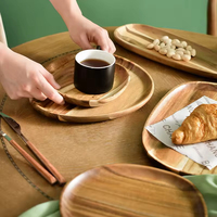 Offre Spéciale – Plateau en Bois d'Acacia en Stock – Plateau de Service Personnalisé pour Cuisine, Charcuterie, Fromages, Sushi, Fruits, Desserts et Snacks