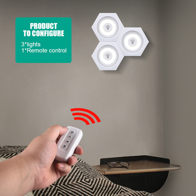 Super Bright Night Lamp Smart Home Light 1/3/6pcs Kitchen Wireless Remote Control Dimmable Under Led Cabinet Light