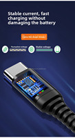 Cable de Carga USB Tipo C F8, Cable USB de Nailon Trenzado de Color, Cable de Nailon de Carga Rápida para iPhone 15 y Samsung