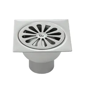 100*100mm 40outlet French anti odor Outdoor Drain for bathroom hair catcher Stainless Steal trench drain anti-odor insect