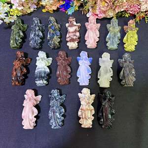 Figurine d'ange sculptée à la main en cristal naturel, pour la guérison par le Reiki et la décoration intérieure, fournisseur en gros de haute qualité - Product Image 2