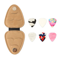 PU Synthetic Leather Guitar Picks Holder Bag 6pcs Celluloid Picks String Instrument Accessories Promotional Business Gifts