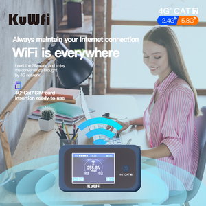 Bộ định tuyến băng tần kép 4G+ Cat7 KuWFi 1200Mbps, thiết bị điểm phát sóng di động 4G, thiết bị di động 4G+ sử dụng sim, bộ định tuyến LTE di động cho xe RV và cắm trại - Product Image 3