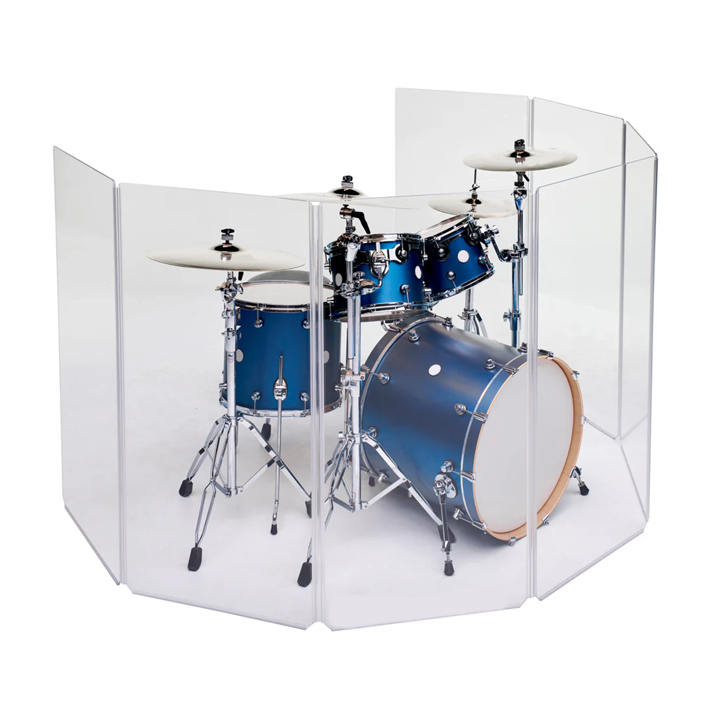 Indoor and Outdoor Set Sound Shield Transparent Glass Protection 10mm 5 -7 Panel Arylic Drum Cage Display Stand · image 2