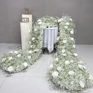 <span class=keywords><strong>DKB</strong></span> โต๊ะวิ่งผ้าคาดโต๊ะงานแต่งงานทำจากผ้าไหมสีขาวสำหรับเด็กปรับแต่งได้จากโรงงาน - Product Image 1
