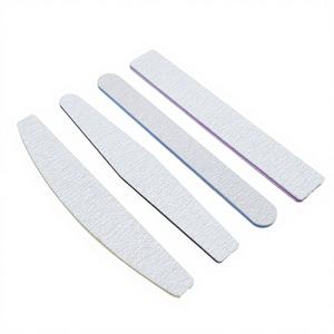 Lima de uñas de doble cara duradera con diseño de cebra y logotipo personalizado, papel de lija de China 80/100/180/240, lima de uñas lavable de media luna - Product Image 3