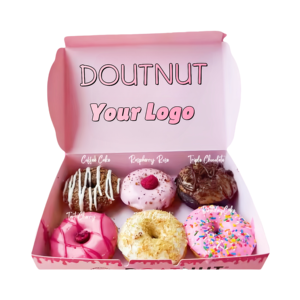 Scatola di Spedizione Postale in Cartone Ondulato <span class=keywords><strong>Rosa</strong></span> con Logo Personalizzato per Cosmetici, Ciambelle e Negozi di Dolci - Product Image 1