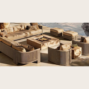 Ensemble de canapés de jardin <span class=keywords><strong>en</strong></span> teck massif, moderne et luxueux, résistant à l'eau, <span class=keywords><strong>pour</strong></span> hôtel, villa et cour - Product Image 1