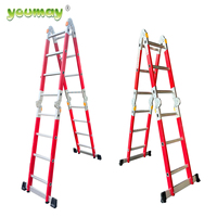Escalera de Fibra de Vidrio, Escalera de Plataforma de Fibra de Vidrio, Escalera Plegable de Extensión de Fibra de Vidrio Escalera Multifuncional PM0312A